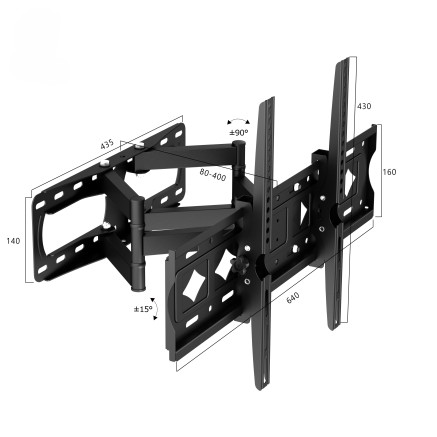 Support mural TV à mouvement complet (VESA 600 x 400) - Noir | ECP Grossiste informatique
