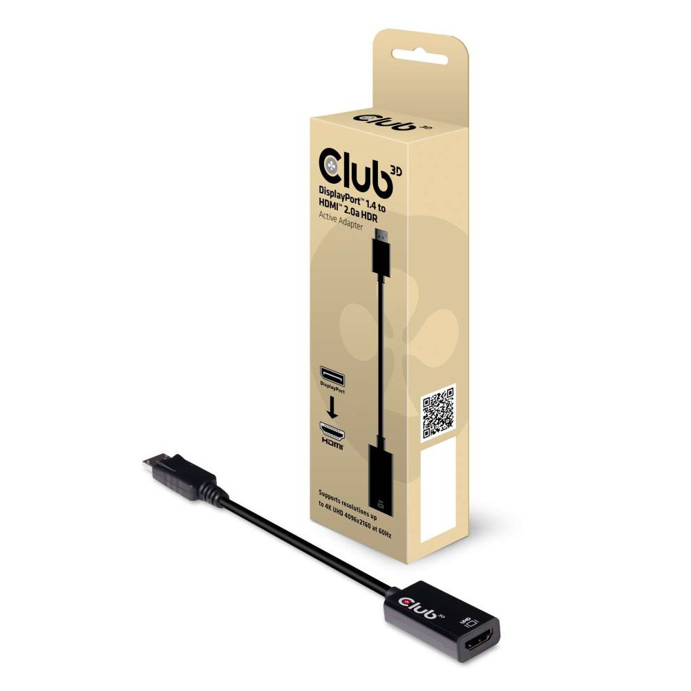 CLUB3D DisplayPort 1.4 to HDMI 2.0b HDR Active Adapter