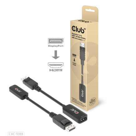 CLUB3D CAC-1088 câble vidéo et adaptateur 0,21 m DisplayPort HDMI Noir
