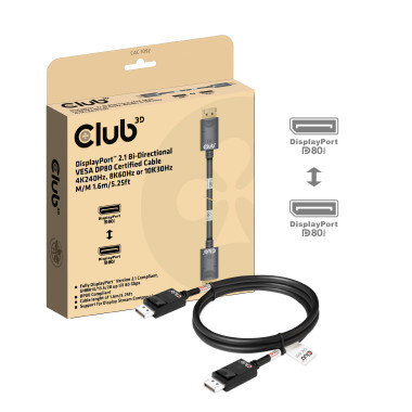 CLUB3D CAC-1092 câble DisplayPort 1,6 m Noir