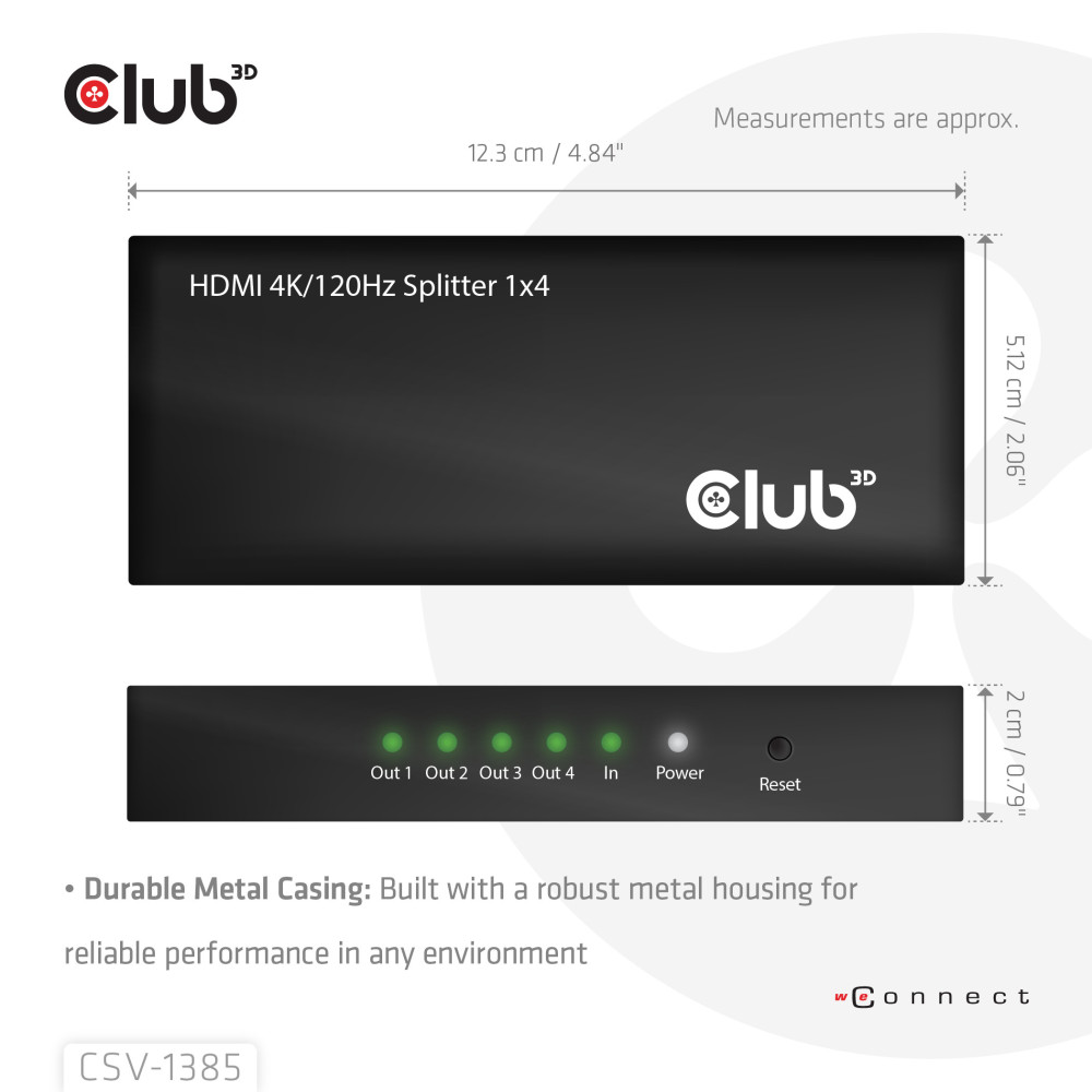 CLUB3D Umschalter HDMI 4x HDMI