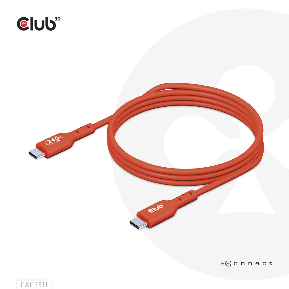 CLUB3D CAC-1511 câble USB USB 2.0 1 m USB C Orange