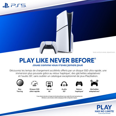 Sony PlayStation 5 1 To Wifi Noir, Blanc