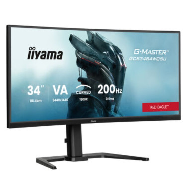 IIYAMA GCB3484WQSU-B2 (Red Eagle) - 34p VA - 0.6ms - 450cd - 2HDMI/DP/USB - 2x5W - Réglable - Noir | ECP Grossiste informatique