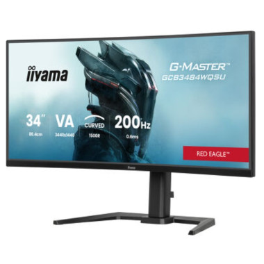 IIYAMA GCB3484WQSU-B2 (Red Eagle) - 34p VA - 0.6ms - 450cd - 2HDMI/DP/USB - 2x5W - Réglable - Noir | ECP Grossiste informatique