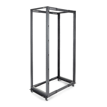 StarTech.com Rack Serveur Mobile 42U à 4 Montants, Rack Réseau 19" à 4 Montants avec Roulettes, Rack Roulant avec Profondeur