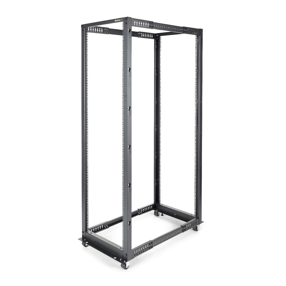 StarTech.com Rack Serveur Mobile 42U à 4 Montants, Rack Réseau 19" à 4 Montants avec Roulettes, Rack Roulant avec Profondeur