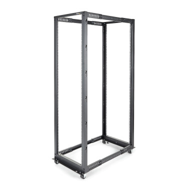StarTech.com Rack Serveur Mobile 42U à 4 Montants, Rack Réseau 19" à 4 Montants avec Roulettes, Rack Roulant avec Profondeur