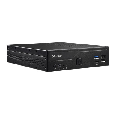 Shuttle Slim PC DH610, S1700, 1x HDMI, 2x DP, 1x 2.5", 2x M.2, 2x LAN (Intel 1G + 2.5G), 2x COM, fonctionnement permanent 24 7,