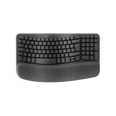 Logitech ERGO Wave Keys clavier ergonomique sans fil avec repose-poignets rembourré