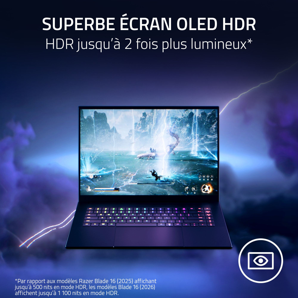 Razer Blade 16 (2026) - 16p OLED 2.5K - Intel Core Ultra 9 - 32Go - 2To - NVIDIA RTX 5090 - Windows 11 - Noir