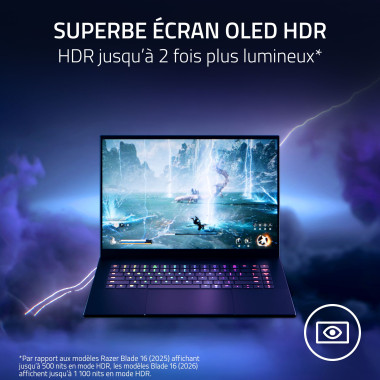 Razer Blade 16 (2026) - 16p OLED 2.5K - Intel Core Ultra 9 - 32Go - 2To - NVIDIA RTX 5090 - Windows 11 - Noir