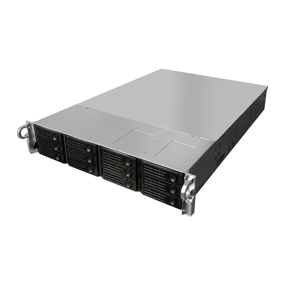 Asustor Xpanstor 12R boîtier de disques 0 To Rack (2 U) Noir, Acier