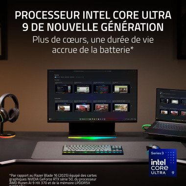Razer Blade 16 (2026) - 16p - Intel Core Ultra 9 - 32Go - 1To - NVIDIA RTX 5080 - Windows 11 - Noir