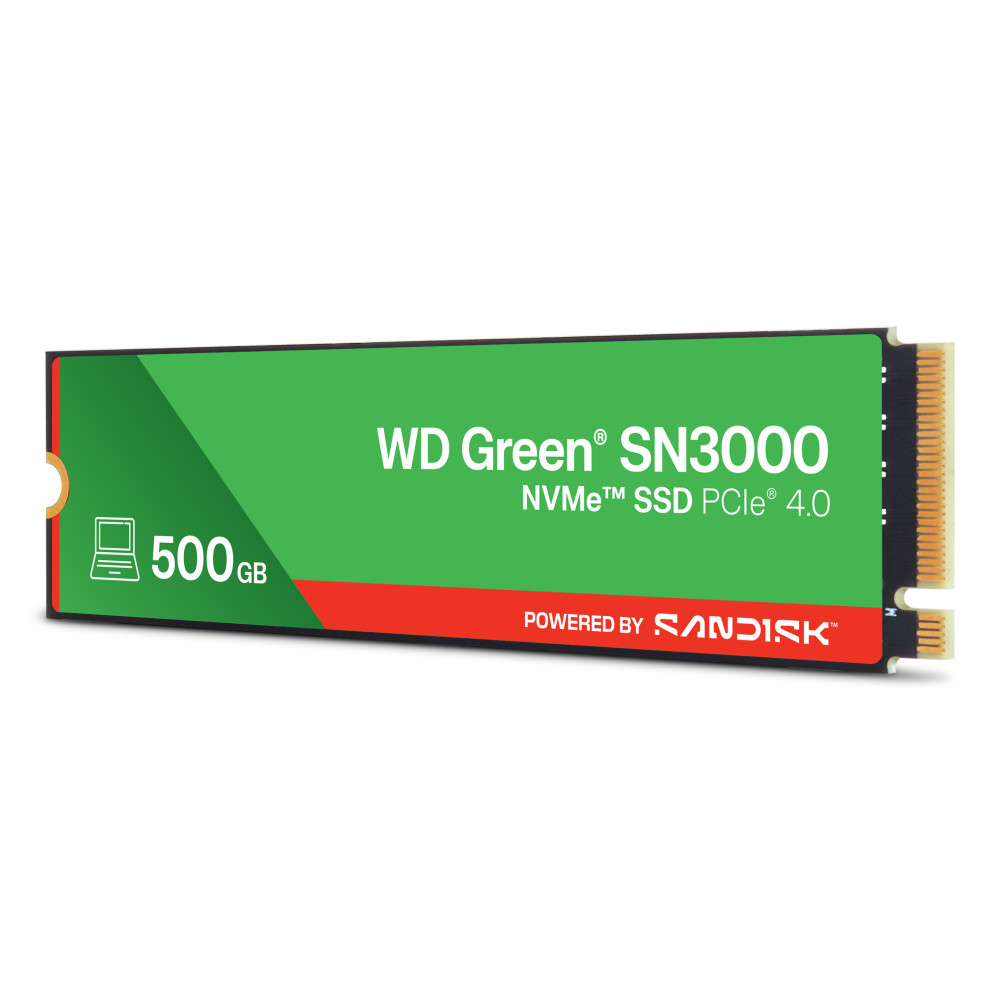 Western Digital Green WD SN3000 NVMe 500 Go M.2 PCI Express 4.0 QLC 3D NAND