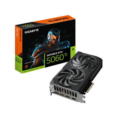 GIGABYTE GeForce RTX 5060 Ti WINDFORCE 16G Carte Graphique – 16 Go GDDR7, 128 bits, PCI-E 5.0, 2572 MHz Fréquence du