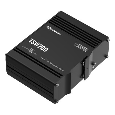 Teltonika TSW200 Non-géré Gigabit Ethernet (10 100 1000) Connexion Ethernet, supportant l'alimentation via ce port (PoE) Noir