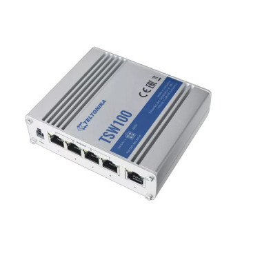 Teltonika TSW100 commutateur réseau Gigabit Ethernet (10 100 1000) Connexion Ethernet, supportant l'alimentation via ce port