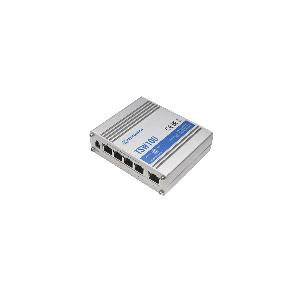 Teltonika TSW100 commutateur réseau Gigabit Ethernet (10 100 1000) Connexion Ethernet, supportant l'alimentation via ce port