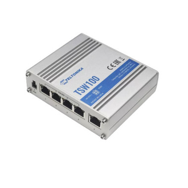 Teltonika TSW100 commutateur réseau Gigabit Ethernet (10 100 1000) Connexion Ethernet, supportant l'alimentation via ce port
