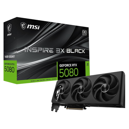 RTX 5080 16G MSI INSPIRE 3X OC BLACK GDDR7 3 Fan