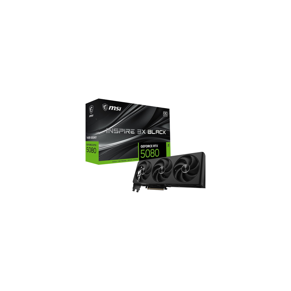 RTX 5080 16G MSI INSPIRE 3X OC BLACK GDDR7 3 Fan
