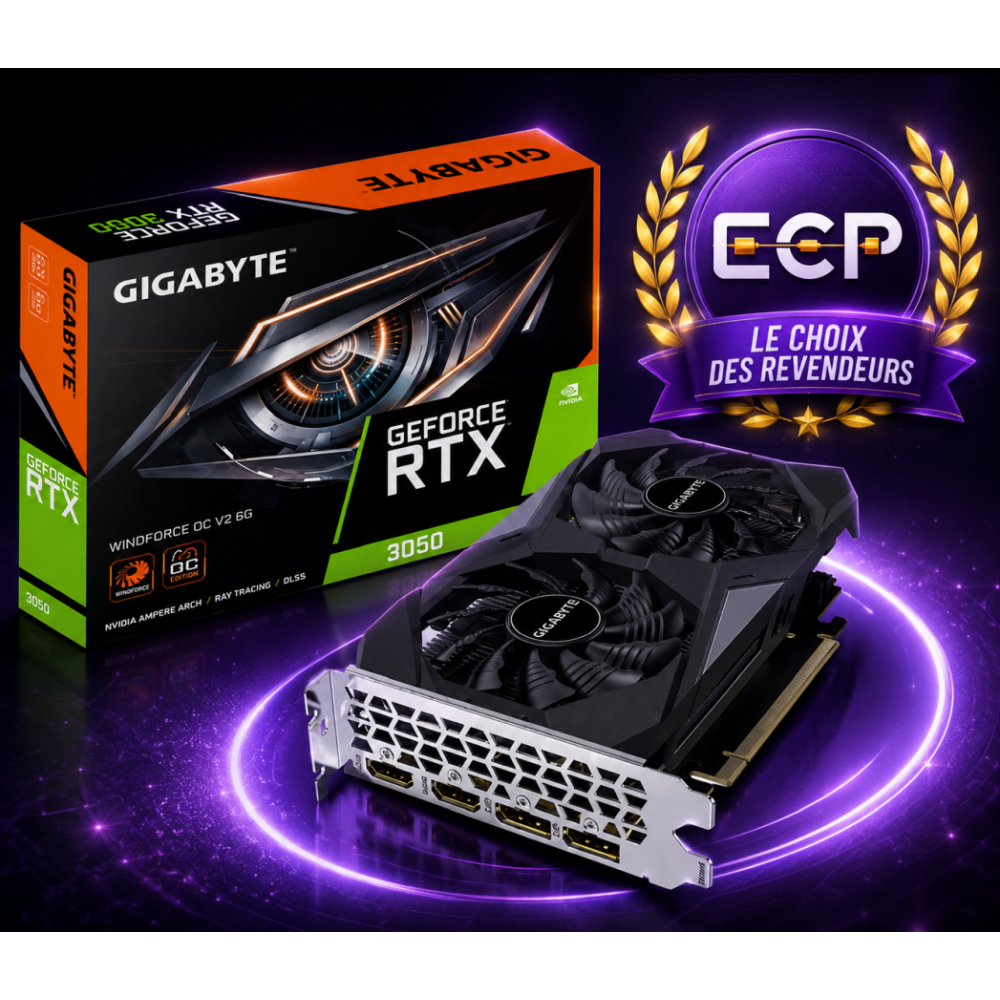 GIGABYTE RTX 3050 WINDFORCE OC V2 6G - Carte Graphique NVIDIA - 6 Go GDDR6 - 1477 MHz