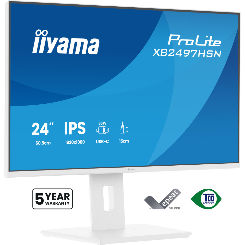 iiyama ProLite XB2497HSN-W1 écran plat de PC 60,5 cm (23.8") 1920 x 1080 pixels Full HD LED Blanc
