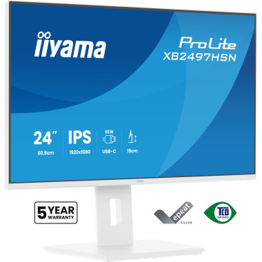 iiyama ProLite XB2497HSN-W1 écran plat de PC 60,5 cm (23.8") 1920 x 1080 pixels Full HD LED Blanc
