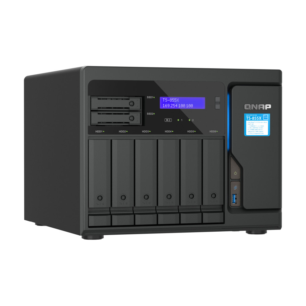 QNAP TS-855X SAN Tower Intel Atom® C5125 8 Go DDR4 0 To QNAP QTS Noir
