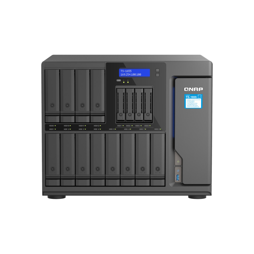 QNAP TS-1655 NAS Tower Intel Atom® C5125 8 Go DDR4 0 To QNAP Turbo System Noir