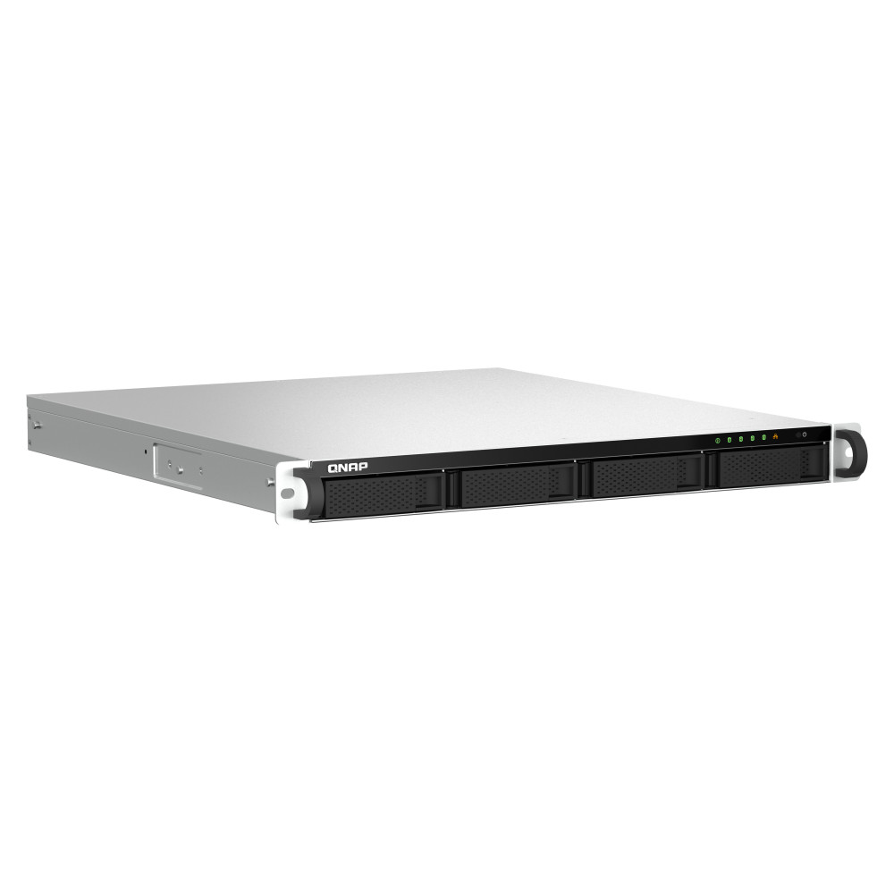QNAP TS-464U-RP NAS Rack (1 U) Intel® Celeron® N5095 8 Go DDR4 0 To QNAP Turbo System Aluminium, Noir