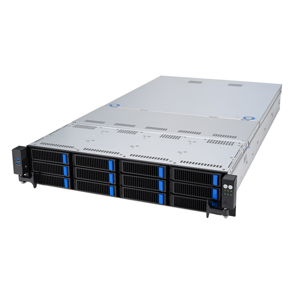 ASUS RS521A-E12-RS12U Socket SP5 Rack (2 U) Noir, Argent