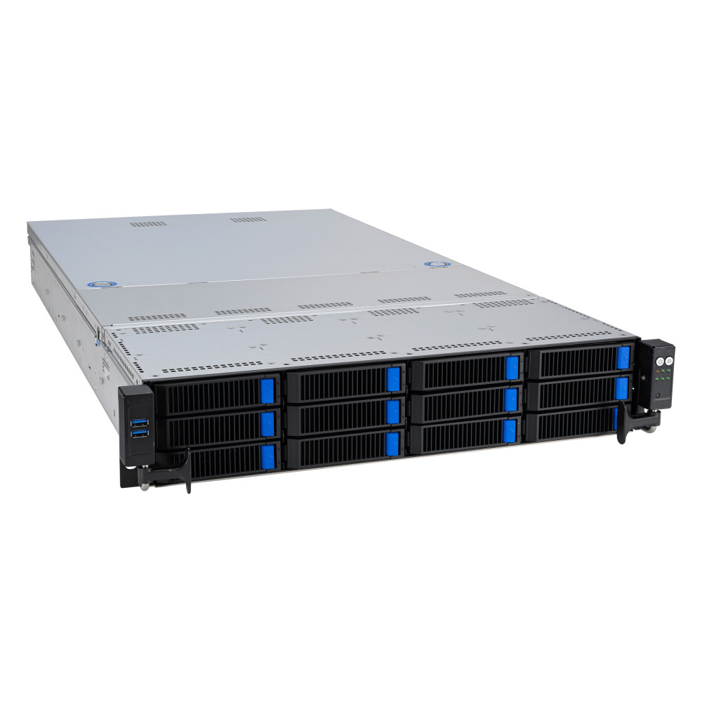 ASUS RS521A-E12-RS12U Socket SP5 Rack (2 U) Noir, Argent