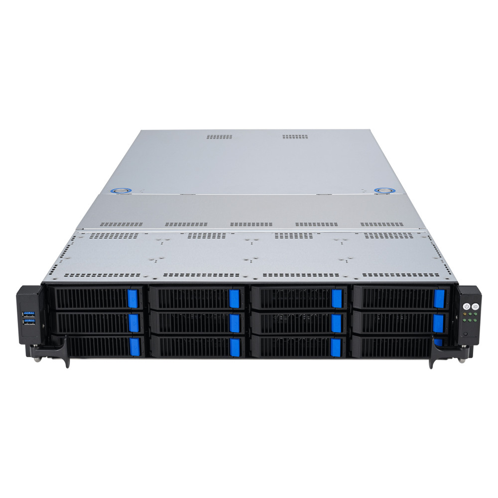 ASUS RS521A-E12-RS12U Socket SP5 Rack (2 U) Noir, Argent