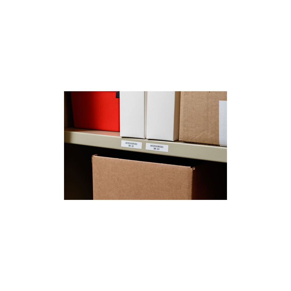 Brady M21-750-595-WT étiquette à imprimer Noir, Blanc Imprimante d'étiquette adhésive