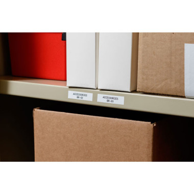 Brady M21-750-595-WT étiquette à imprimer Noir, Blanc Imprimante d'étiquette adhésive