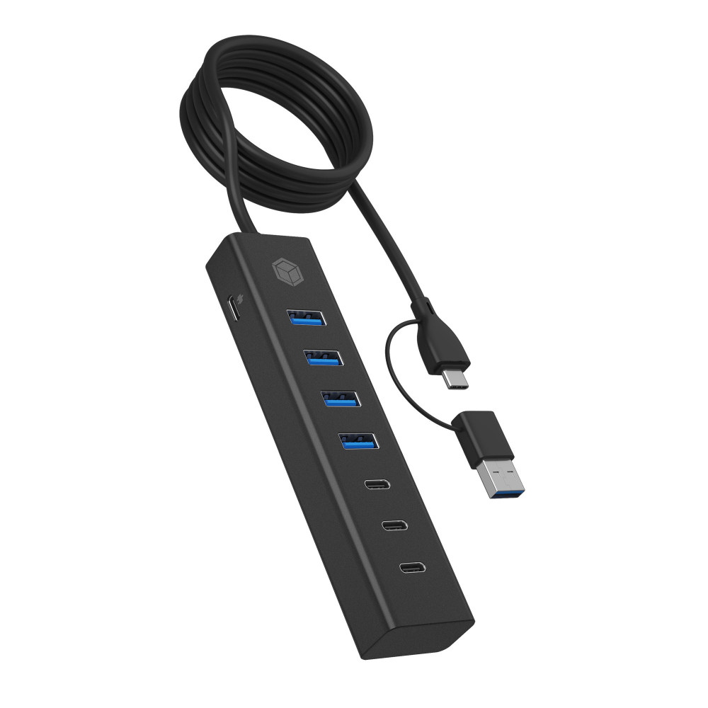 ICY BOX IB-HUB1737-C3 USB 3.2 Gen 1 (3.1 Gen 1) Type-C 5000 Mbit s Noir