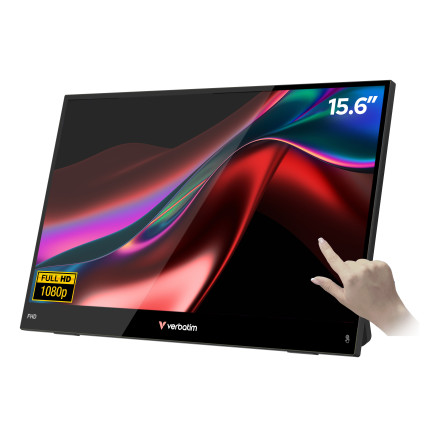 Verbatim Portable 15.6" FHD Touch Monitor LIGHT Moniteur portable Noir 39,6 cm (15.6") LCD 1920 x 1080 pixels