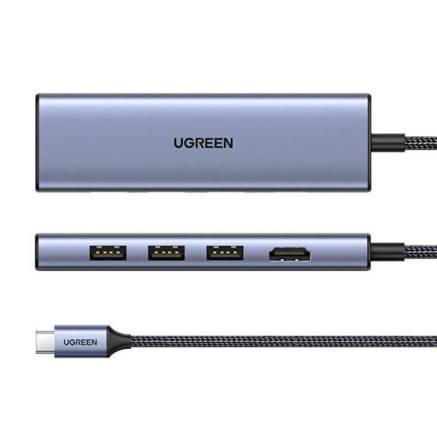Ugreen 20956A hub & concentrateur USB Type-C 5000 Mbit s Argent