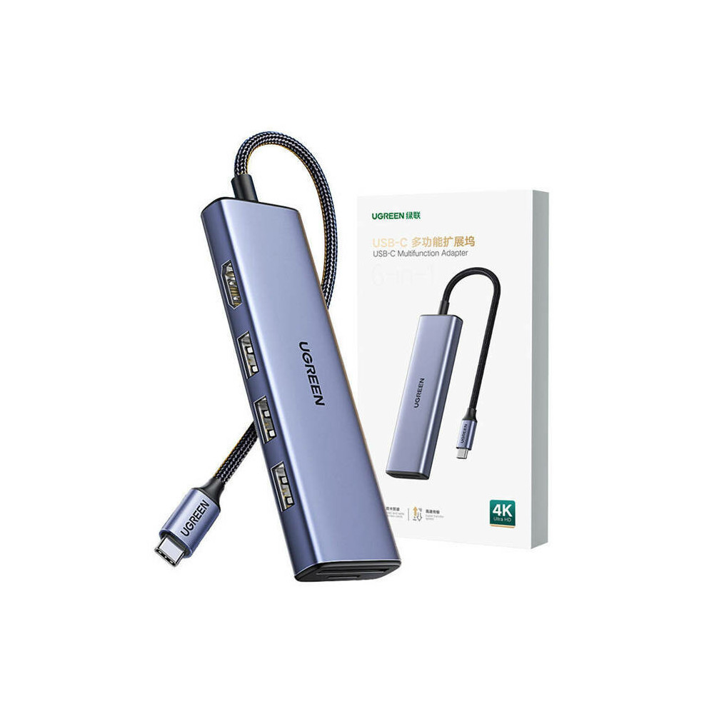 Ugreen 20956A hub & concentrateur USB Type-C 5000 Mbit s Argent
