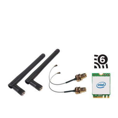 Shuttle WLN-M3 - Kit Wi-Fi pour PC Edge SPCEL, carte WLAN M.2 Intel (ax) Bluetooth, avec câbles et antennes externes.