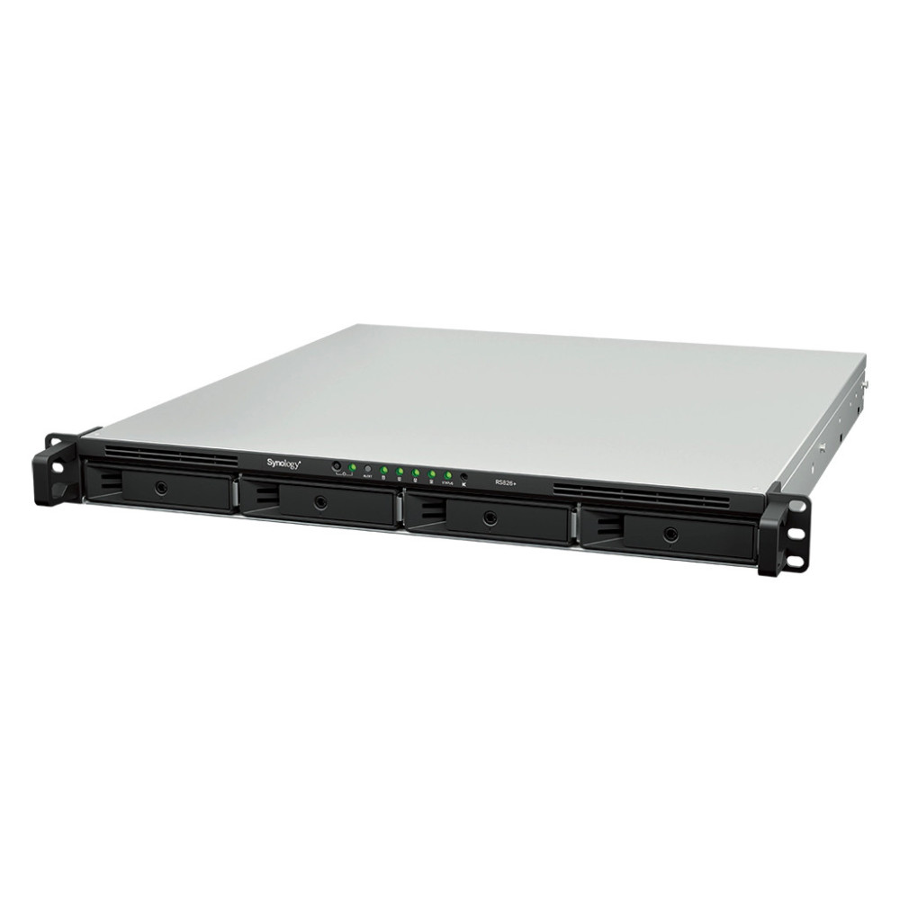 Synology RackStation RS826+ serveur de stockage NAS Rack (1 U) AMD Ryzen V1500B 4 Go DDR4 0 To DiskStation Manager Noir, Gris