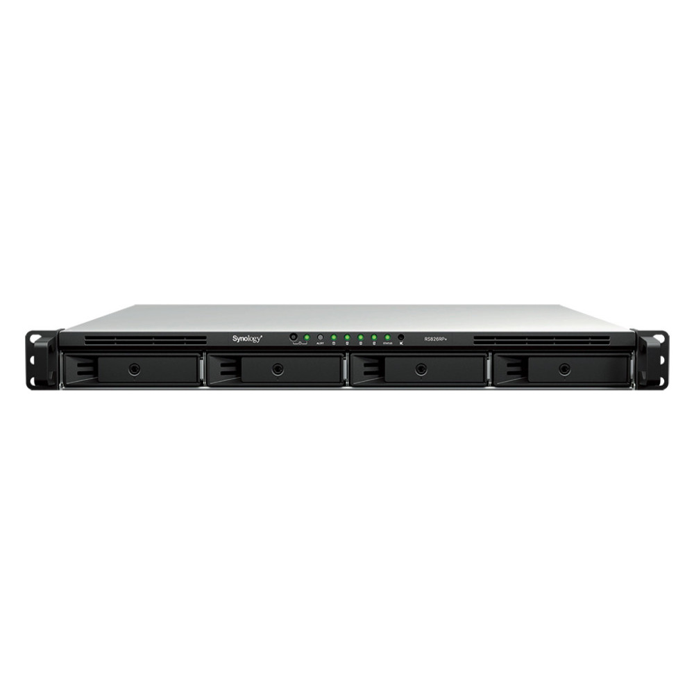Synology RackStation RS826RP+ serveur de stockage NAS Rack (1 U) AMD Ryzen V1500B 4 Go DDR4 0 To DiskStation Manager Noir, Gris