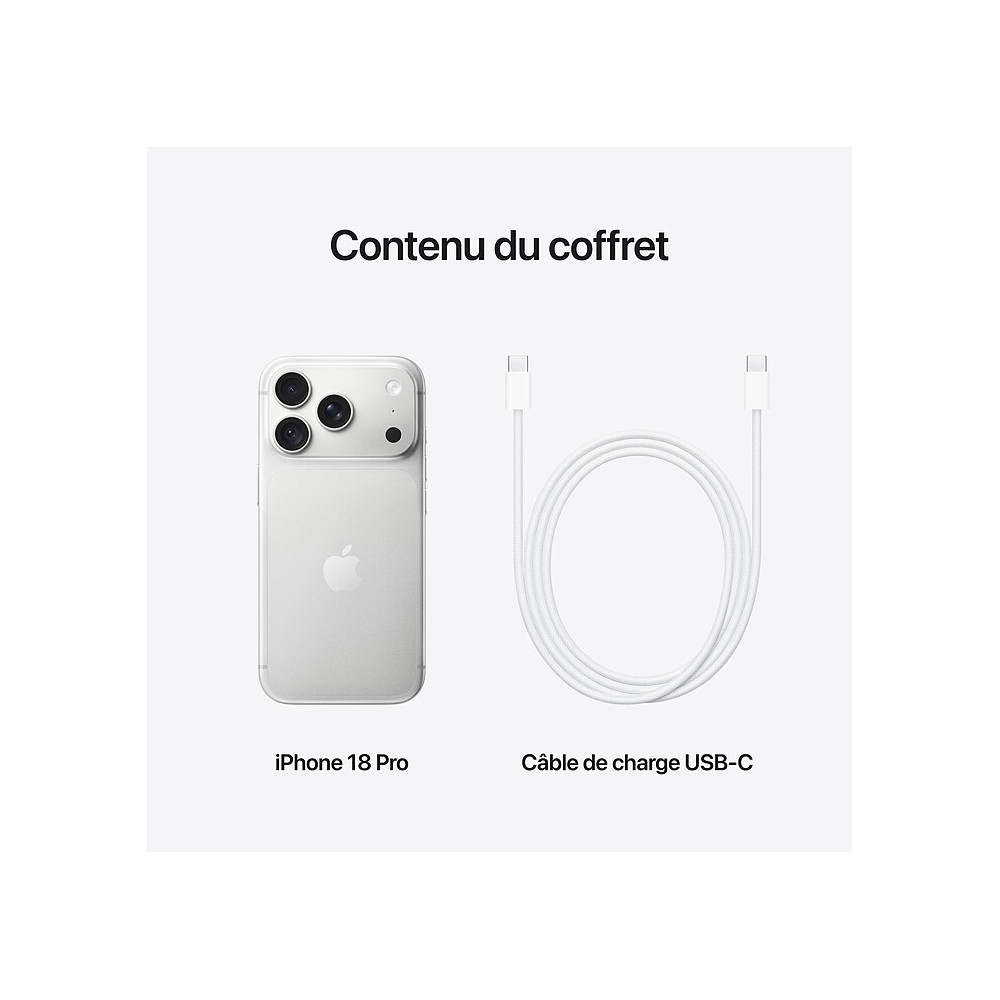Apple iPhone 18 Pro - Argent - 512Go