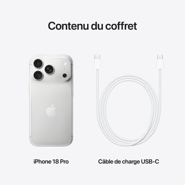 Apple iPhone 18 Pro - Argent - 512Go