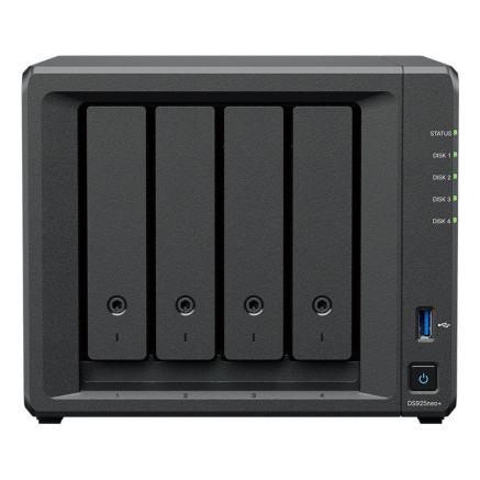 Synology DiskStation DS925NEO+ serveur de stockage NAS Compact Ryzen Embedded V1500B 4 Go DDR4 0 To DSM Noir