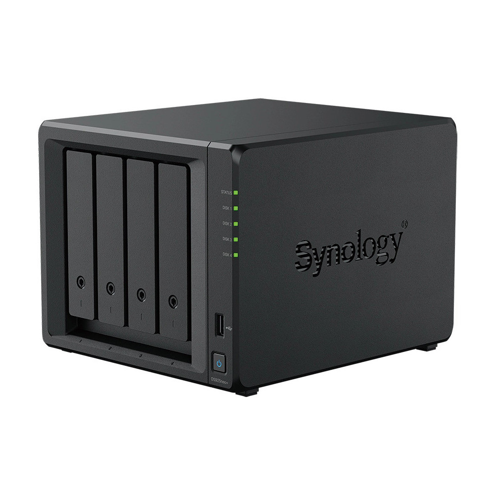 Synology DiskStation DS925NEO+ serveur de stockage NAS Compact Ryzen Embedded V1500B 4 Go DDR4 0 To DSM Noir