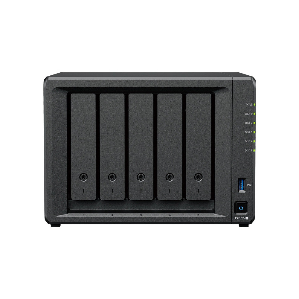 Synology DiskStation DS1525neo+ NAS Bureau AMD Ryzen V1500B 4 Go DDR4 0 To Synology DSM Noir