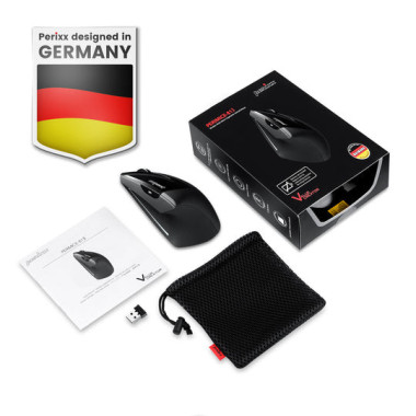 Perixx PERIMICE-813 souris Bureau Droitier RF sans fil + Bluetooth Optique 1600 DPI